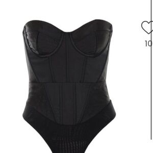 Mistress Rocks Black Strapless Bodysuit corset